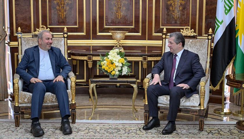 تاکید محمد کاظم آل صادق و مسرور بارزانی بر تقویت و توسعه‌ روابط میان ایران و اقلیم کردستان 
