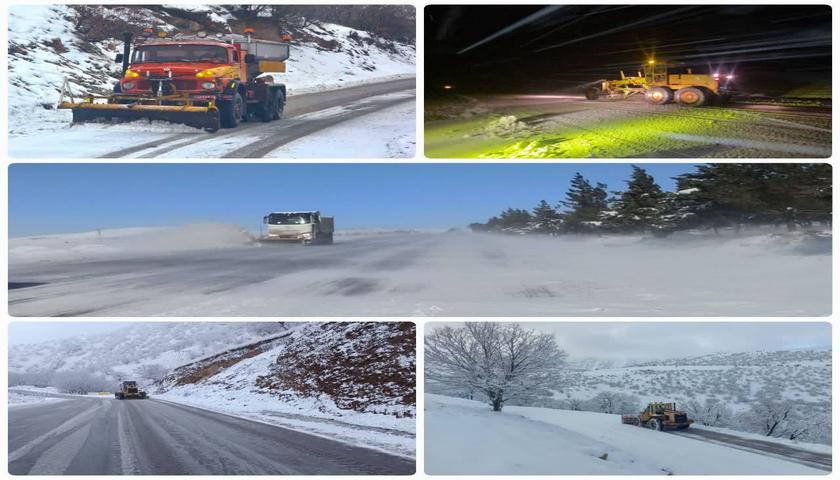 برف‌روبی بیش از ۱۶۰۰ کیلومتر از محورهای مواصلاتی استان کرمانشاه 