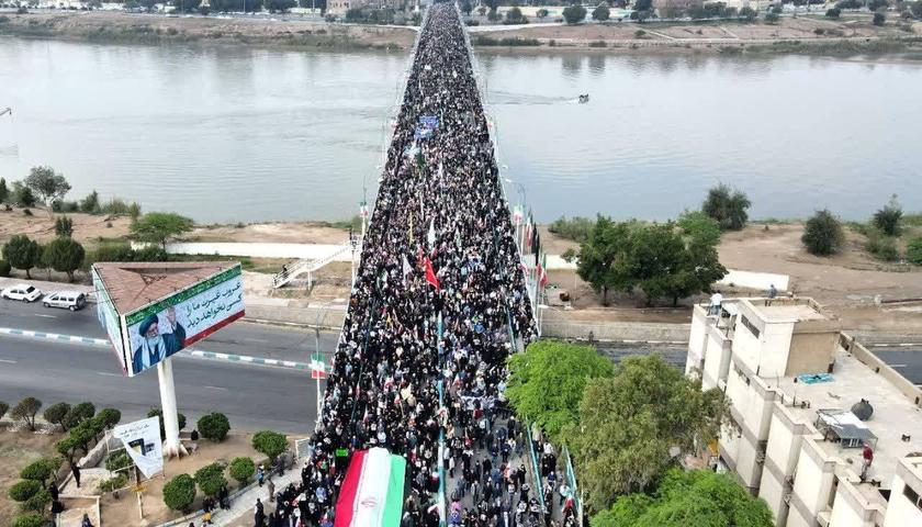 دیمەنی شاری ئەهواز لە ئێران لە ڕۆژی جیهانیی قودس