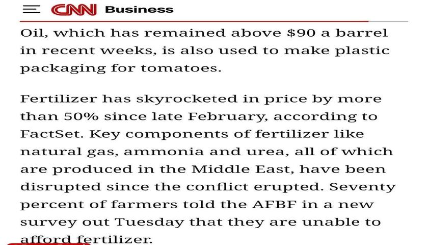 بەهۆی شەڕی ئێرانەوە؛ لەسەدا ٧٠ی جووتیارانی ئەمریکا توانای کڕینی پەیین یان نییە