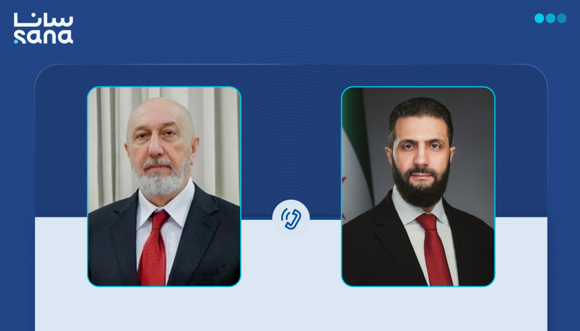 گفتگوی رئیس جمهور سوریە با همتای عراقی دربارە تقویت روابط دوجانبە