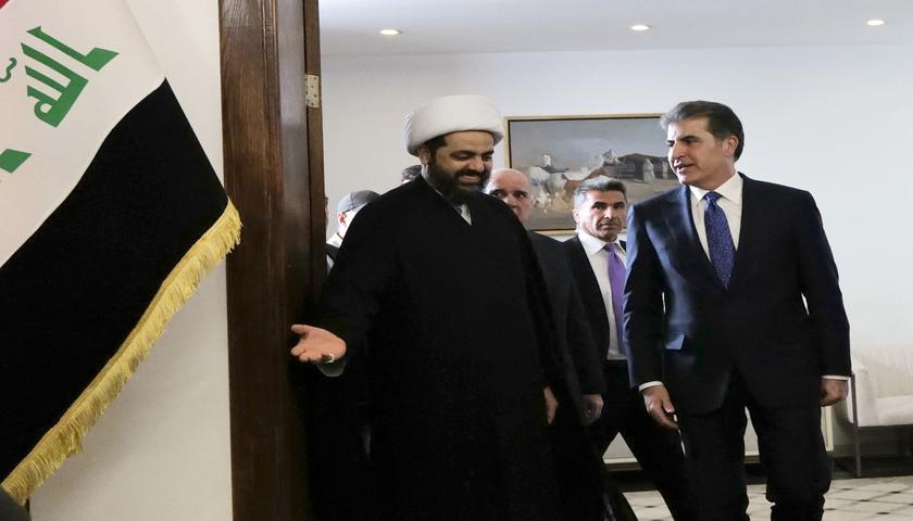 «نچیروان بارزانی» و «قیس الخزعلی» وضعیت سیاسی عراق و آخرین اتفاقات منطقه را بررسی کردند