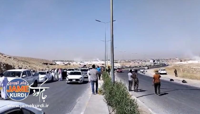 بەهۆی ڕێگری بازگە عێراقییەکان کاسبکاران ڕێگەی هەولێر - مەخمووریان داخست