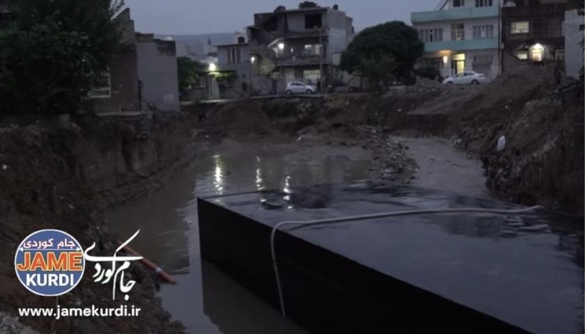 بارانە بەخوڕەکەی سلێمانی زیان بە پڕۆژەی پردی خەلیفاوە دەگەیەنێت