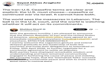 عراقچی: آمریکا باید انتخاب کند، یا آتش‌بس، یا تداوم جنگ از طریق اسرائیل