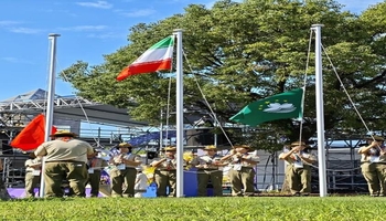 ئاڵای ئێران لە گوندی یارییە ئاسیاییەکانی ناگۆیا بەرزڕاگیرا