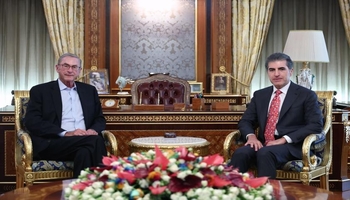 دیدار بارزانی با رئیس افتخاری «اتحادیه دموکرات بین‌المللی» و از چهره‌های برجسته سیاسی بریتانیا
